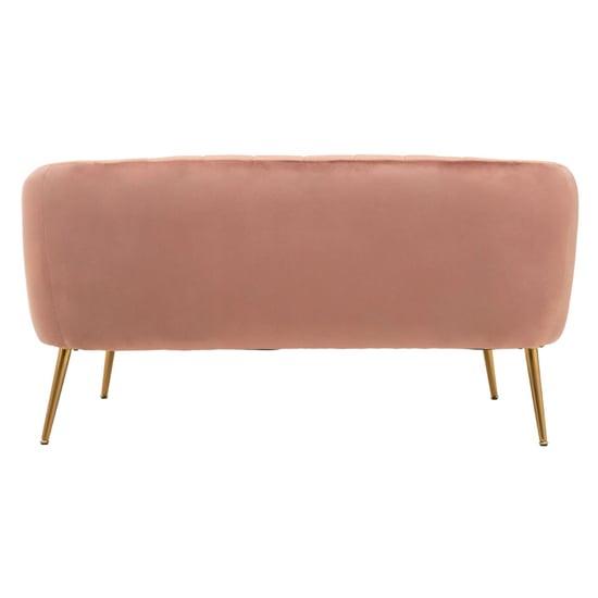 Larrisa Upholstered Velvet 2 Seater Sofa In Pink_4