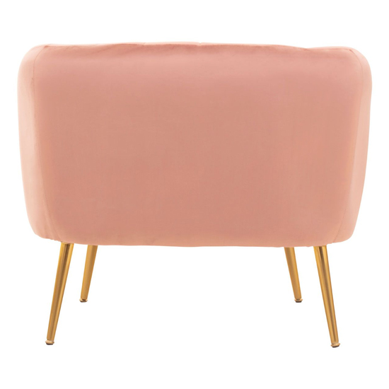 Larrisa Velvet Armchair With Gold Metal Legs In Pink_4