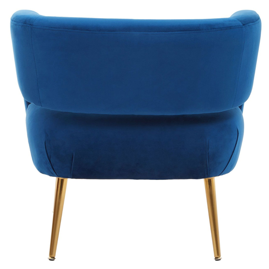 Larrisa Velvet Lounge Chair With Gold Metal Legs In Blue_4