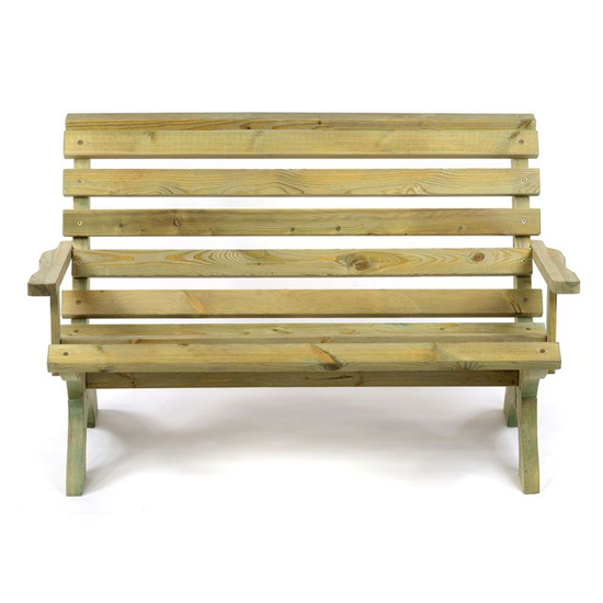 Lars Wooden Garden Bench With Arms In Treated Pine