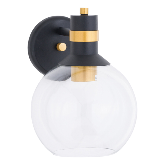 Product photograph of Larsen Globe Wall Pendant Light In Black And Brass from Furniture in Fashion