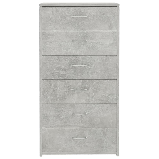 Larson Wooden Chest Of 6 Drawers In Concrete Effect