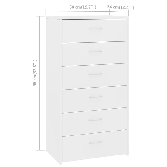 Larson Wooden Chest Of 6 Drawers In White