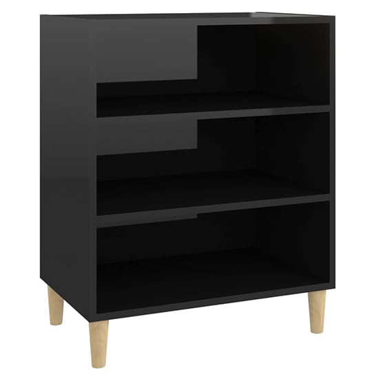 Larya High Gloss Bookcase With 3 Shelves In Black_3