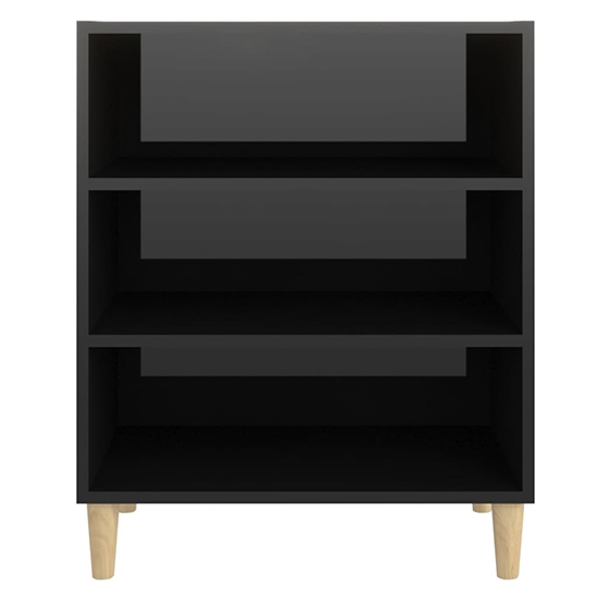 Larya High Gloss Bookcase With 3 Shelves In Black_4