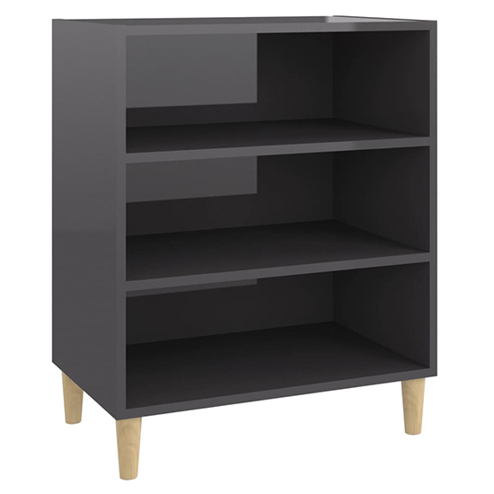 Larya High Gloss Bookcase With 3 Shelves In Grey_3