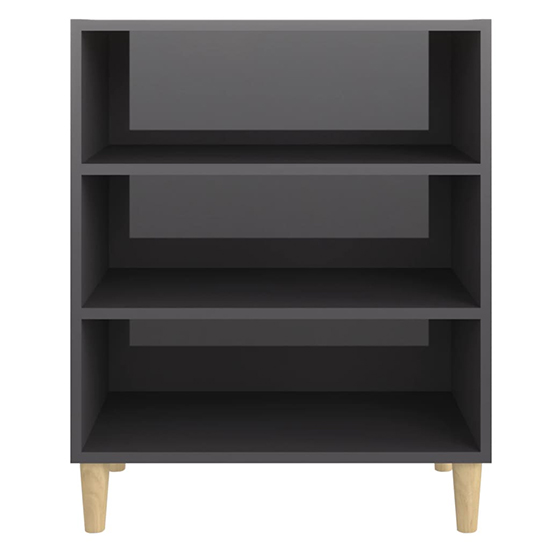 Larya High Gloss Bookcase With 3 Shelves In Grey_4