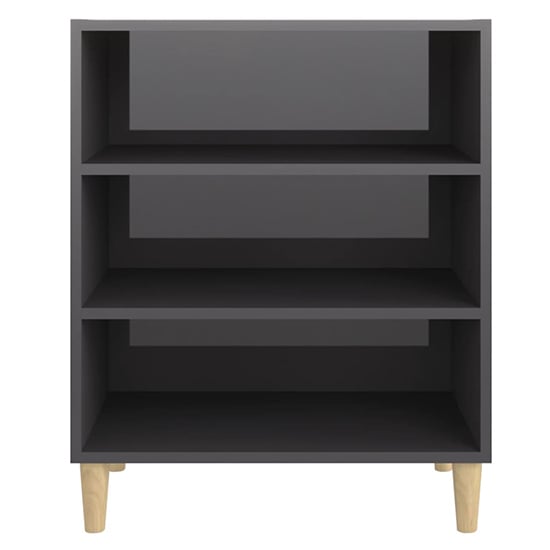 Larya High Gloss Bookcase With 3 Shelves In Grey