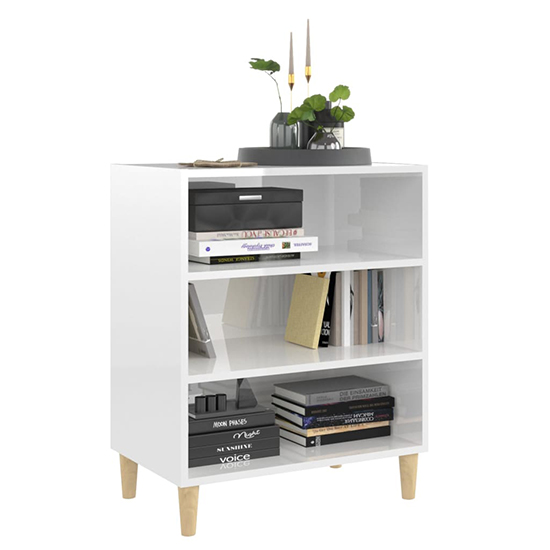 Larya High Gloss Bookcase With 3 Shelves In White_2