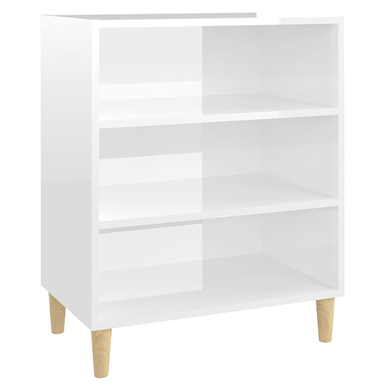 Larya High Gloss Bookcase With 3 Shelves In White_3