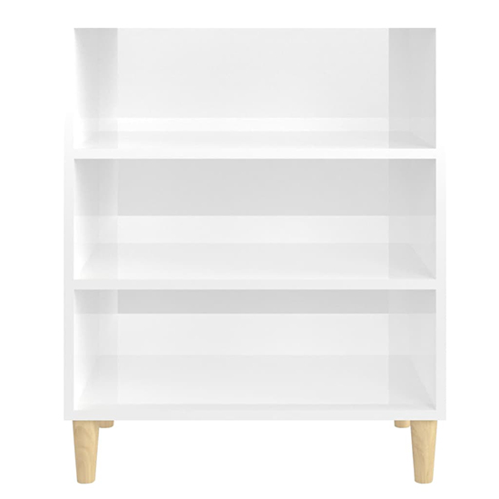 Larya High Gloss Bookcase With 3 Shelves In White_4