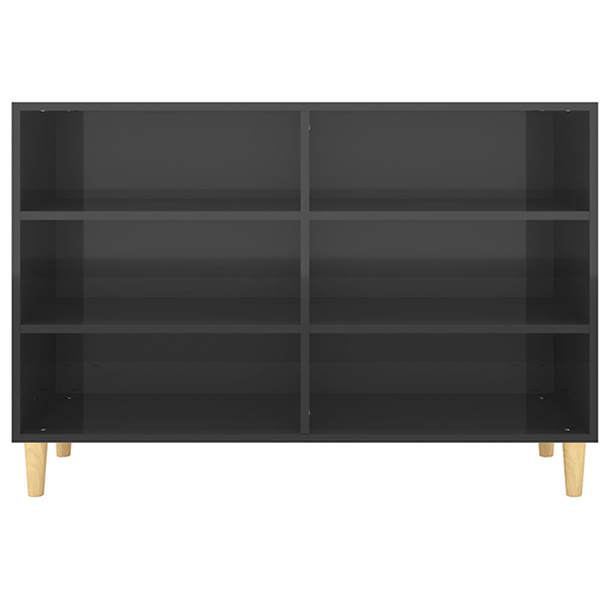 Larya High Gloss Bookcase With 6 Shelves In Black_4