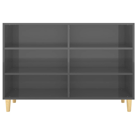 Larya High Gloss Bookcase With 6 Shelves In Grey