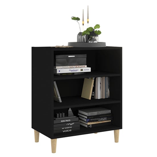 Larya Wooden Bookcase With 3 Shelves In Black_2