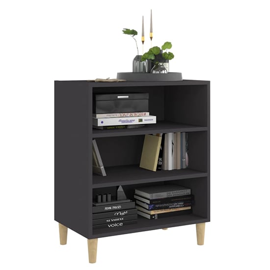 Larya Wooden Bookcase With 3 Shelves In Grey_2