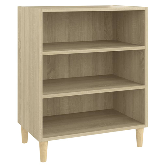 Larya Wooden Bookcase With 3 Shelves In Sonoma Oak