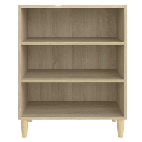 Larya Wooden Bookcase With 3 Shelves In Sonoma Oak