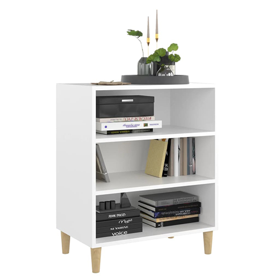 Larya Wooden Bookcase With 3 Shelves In White