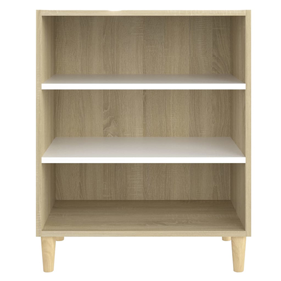 Larya Wooden Bookcase With 3 Shelves In White And Sonoma Oak_4