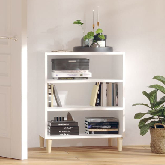 Larya Wooden Bookcase With 3 Shelves In White