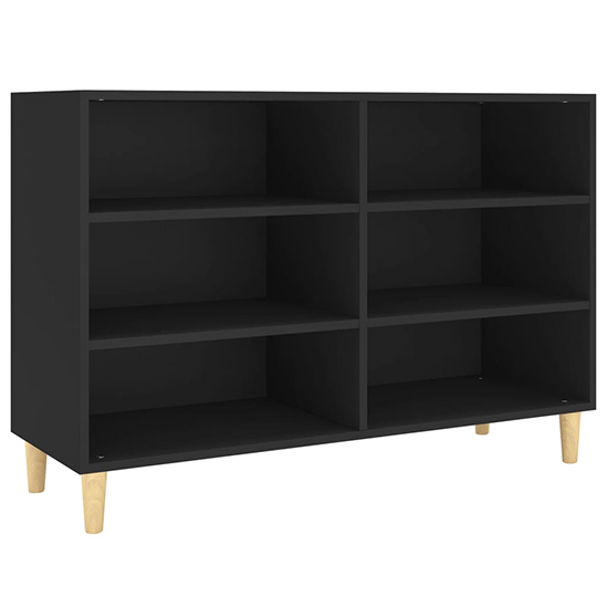 Larya Wooden Bookcase With 6 Shelves In Black