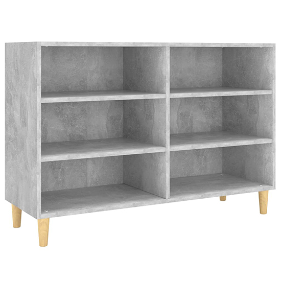 Larya Wooden Bookcase With 6 Shelves In Concrete Effect
