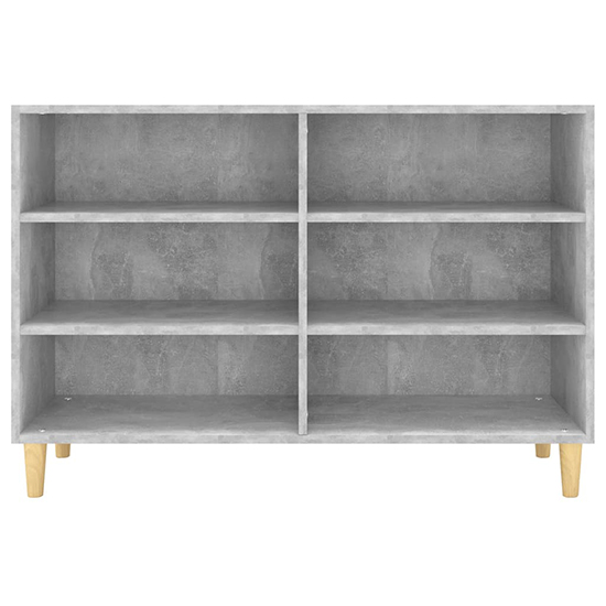 Larya Wooden Bookcase With 6 Shelves In Concrete Effect
