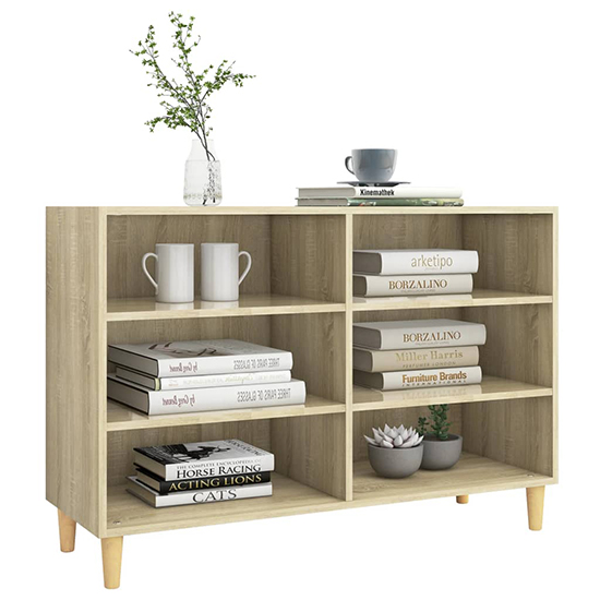 Larya Wooden Bookcase With 6 Shelves In Sonoma Oak_2