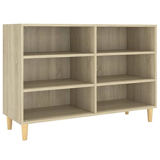 Larya Wooden Bookcase With 6 Shelves In Sonoma Oak
