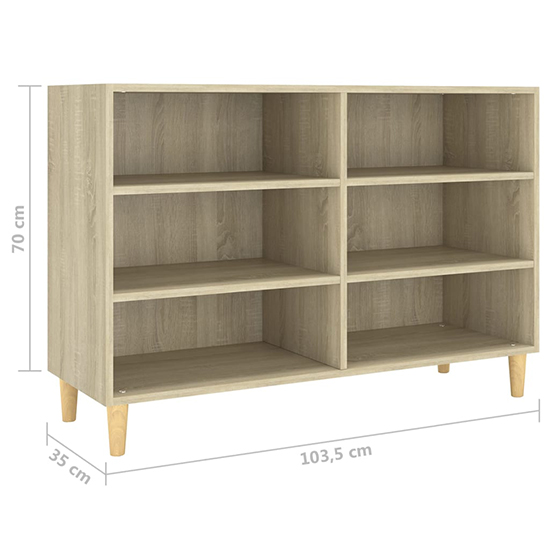Larya Wooden Bookcase With 6 Shelves In Sonoma Oak_5