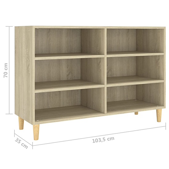 Larya Wooden Bookcase With 6 Shelves In Sonoma Oak