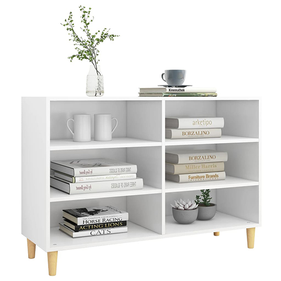 Larya Wooden Bookcase With 6 Shelves In White_2