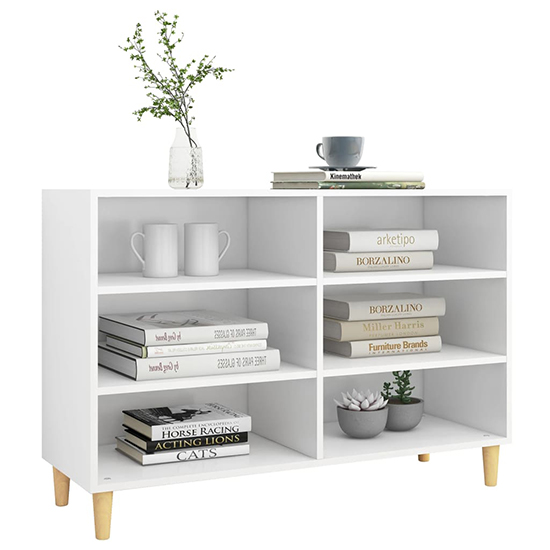 Larya Wooden Bookcase With 6 Shelves In White