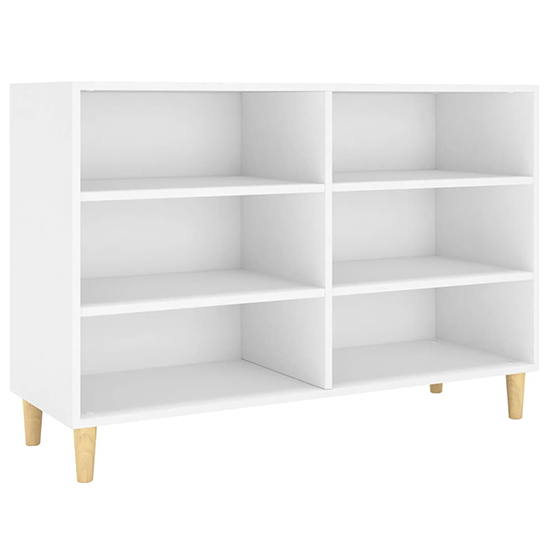 Larya Wooden Bookcase With 6 Shelves In White_3
