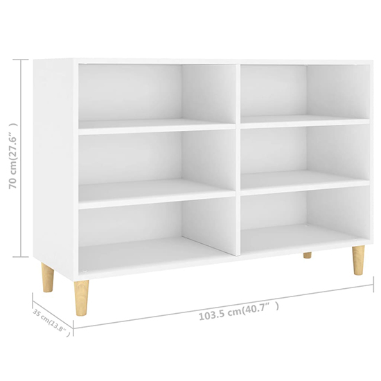 Larya Wooden Bookcase With 6 Shelves In White_5