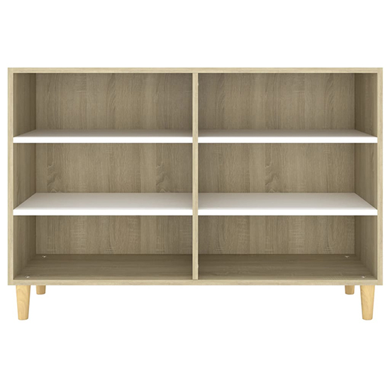 Larya Wooden Bookcase With 6 Shelves In White And Sonoma Oak_4