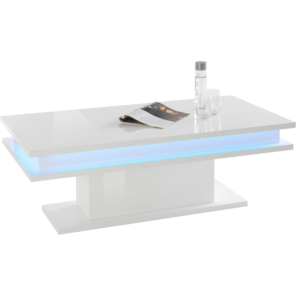 Lasalle High Gloss Coffee Table With LED In White