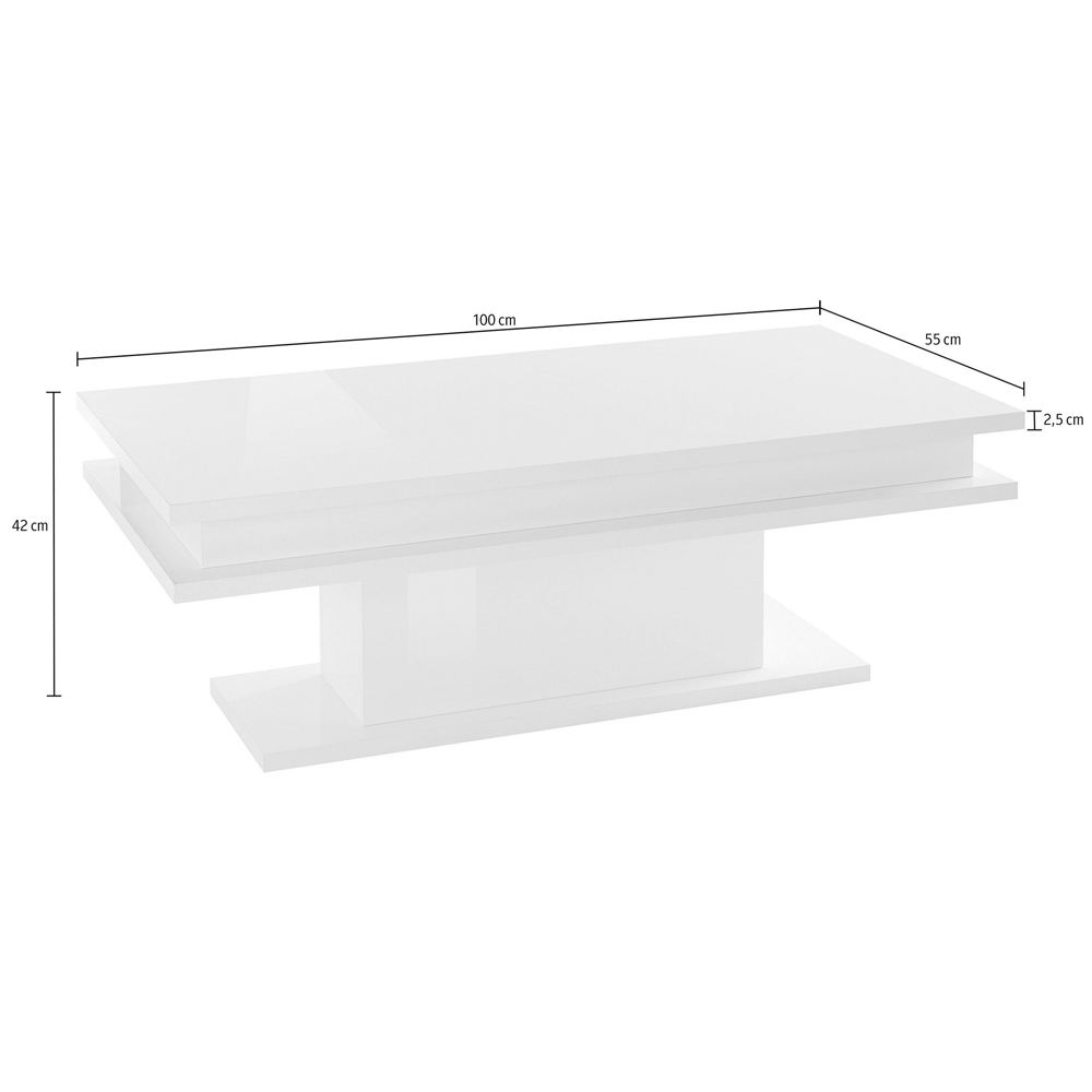 Lasalle High Gloss Coffee Table In White