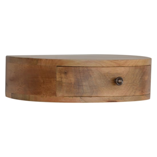Lasix Wooden Circular Wall Hung Bedside Cabinet In Oak Ish