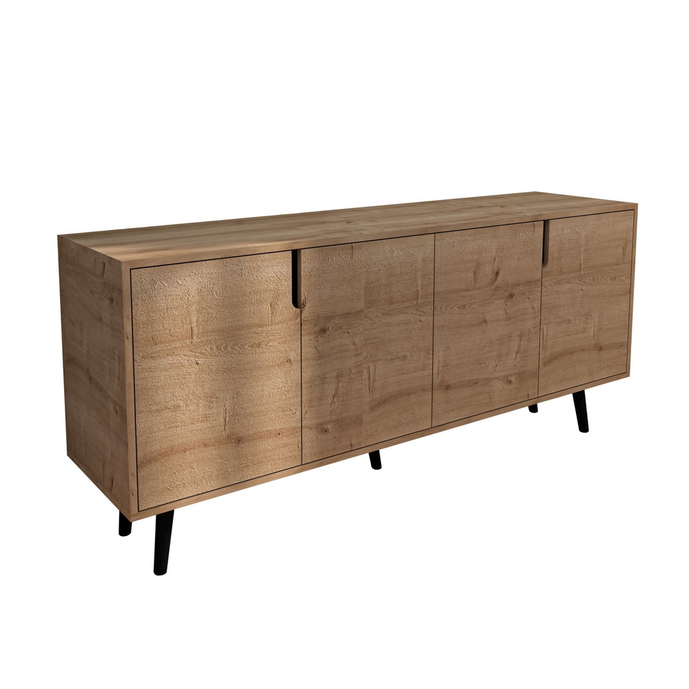 Latina Wooden Sideboard with 4 Doors in Sapphire Oak