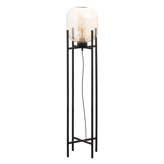 Read more about Latinas vintage industrial glass glow floor lamp in black