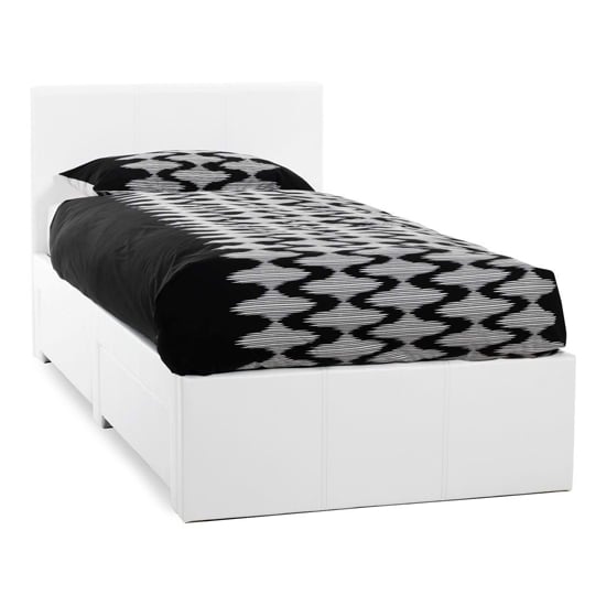 Read more about Latino faux leather single bed in white