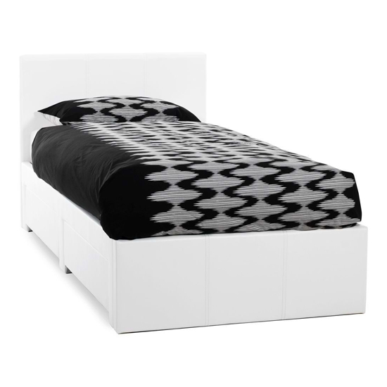 Photo of Latino faux leather single bed in white