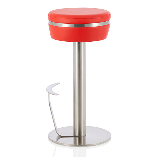 Latos Faux Leather Fixed Bar Height Bar Stool In Red_4