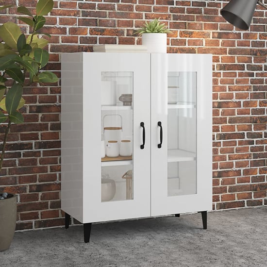 Product photograph of Latrell High Gloss Sideboard With 2 Doors In White from Furniture in Fashion