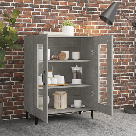 Latrell Wooden Sideboard With 2 Doors In Concrete Effect