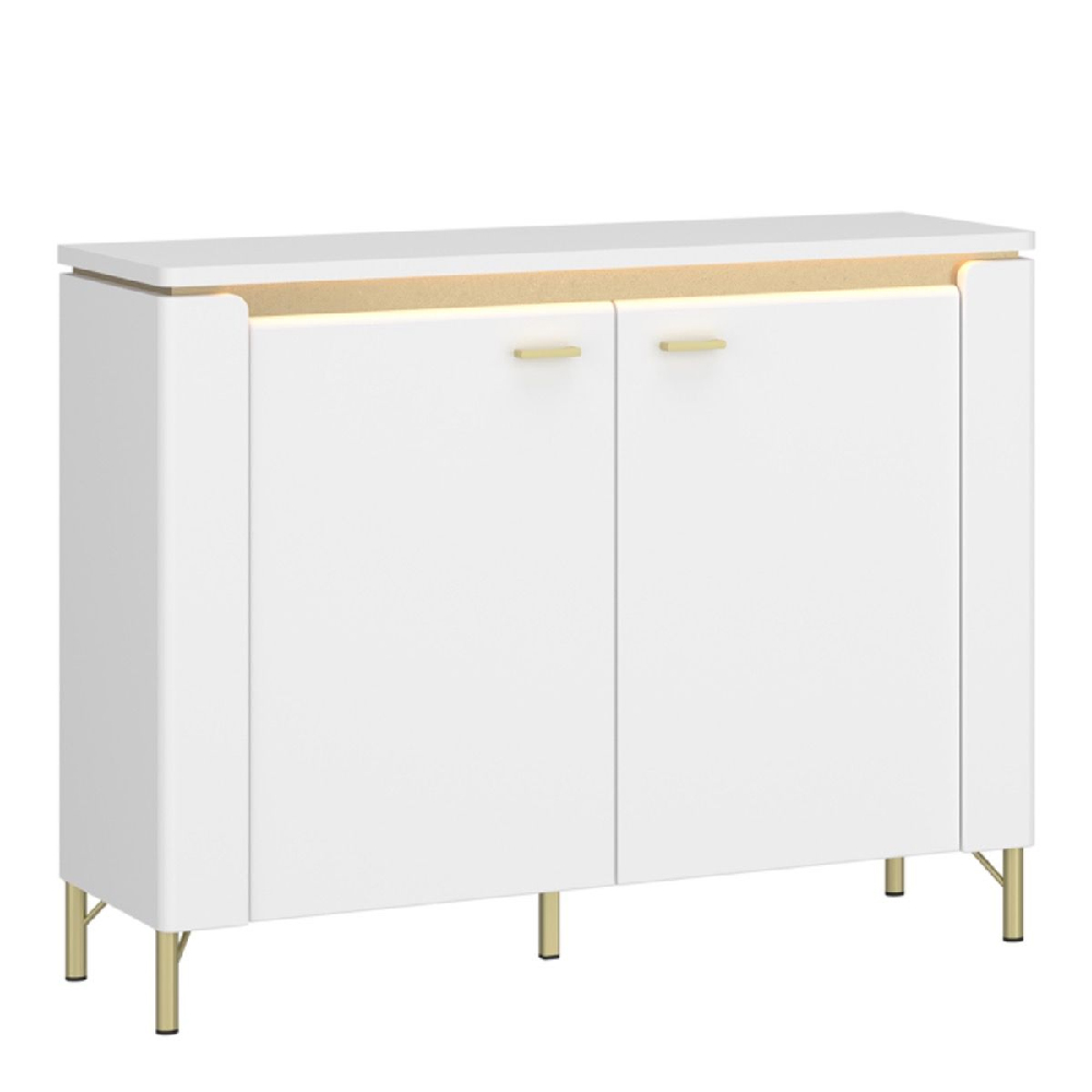 Laughlin LED High Gloss Sideboard With 2 Doors In White