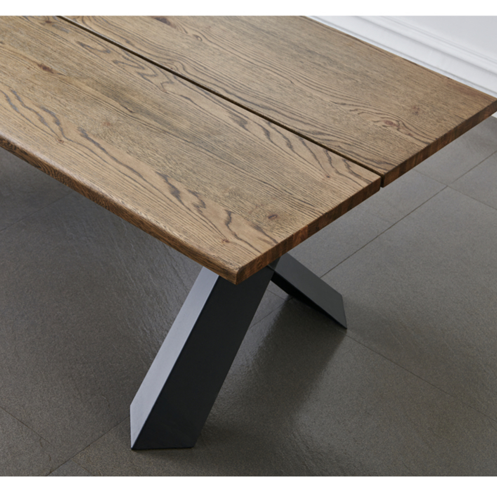 Laughlin Wooden Dining Table With Black Legs - Oak