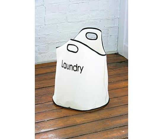 Product photograph of Cream Nylon Laundry Bag With 2 Handles from Furniture in Fashion