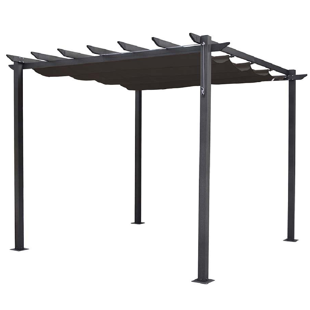 Launton Aluminium Garden Pergola Canopy In Grey